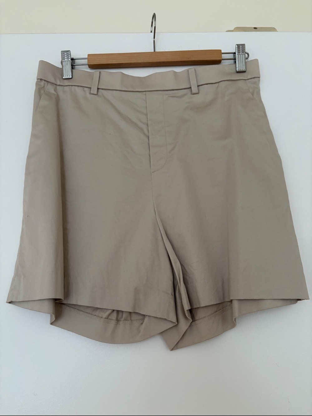 Uniqlo Khaki High-Waist Flared Shorts